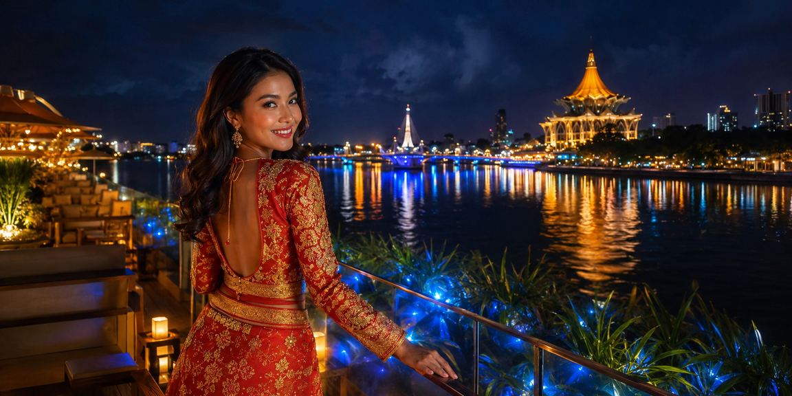 Suasana hiburan kasino gaya mewah di Kuching Sarawak Malaysia